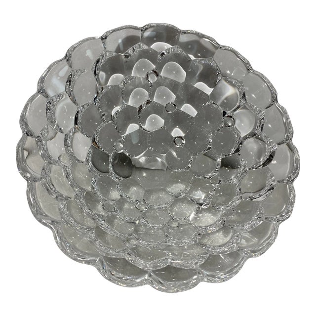 Modern Orrefors Crystal Geometric Bowl For Sale