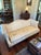 Sofa is upholstered in Schumacher BennetSilk Damask ( 2023). Excellent condition with minor wear on front corner....