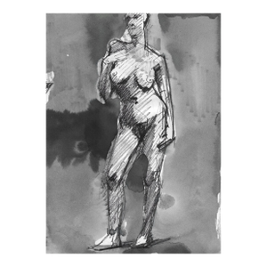 1970s Female Nude Painting by John Reilly