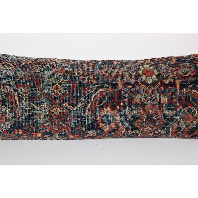 Textile Authentic Persian Rug Cushion Cover – Hand Knotted Wool on Cotton Pillow Case -14'' X 42'' For Sale - Image 7 of 10