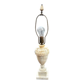 Antique Hand Carved Marble Lamp Hand Carved Finial Circa 1910 For Sale