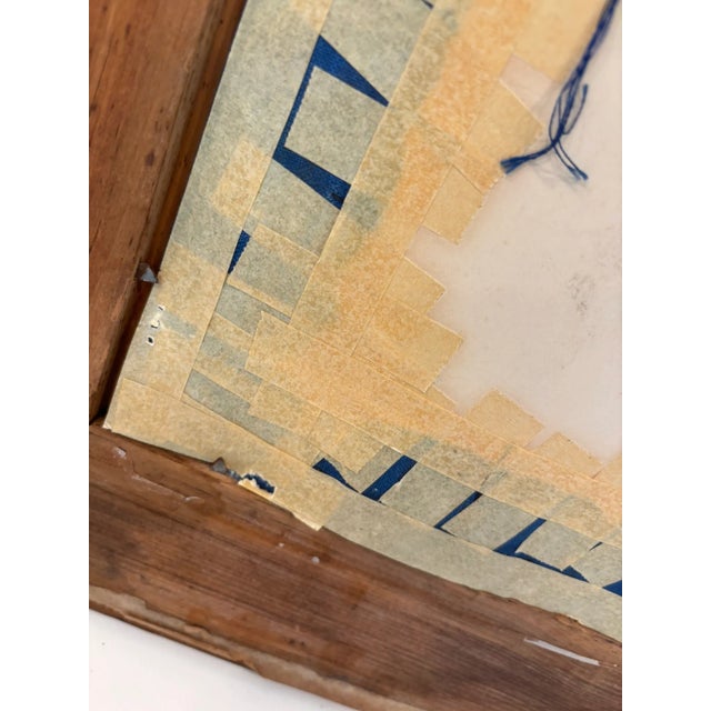 Vintage Nautical Woolwork Clipper Ship Needlework in Solid Wood Frame For Sale - Image 14 of 15