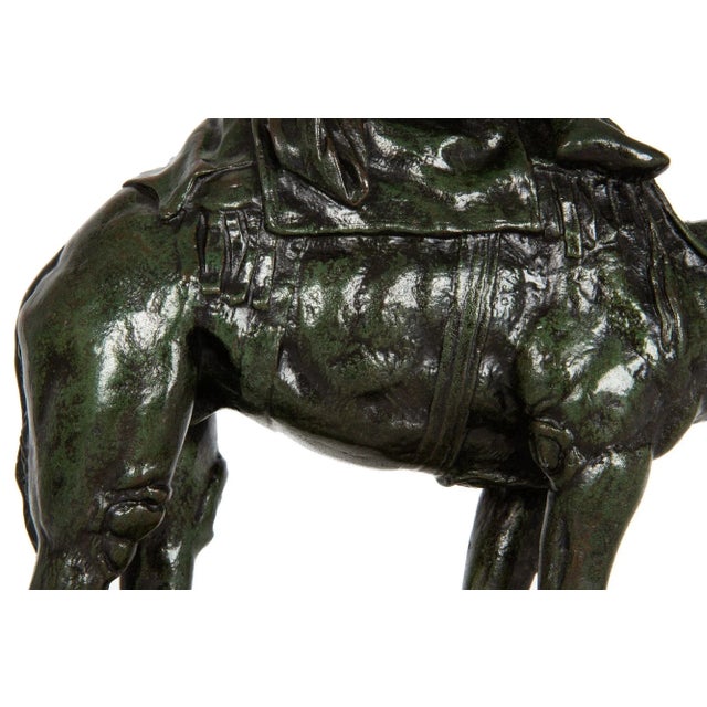 Green Rare Bronze Sculpture of “Arab on Camel” by Antoine-Louis Barye Circa 1880 For Sale - Image 8 of 13