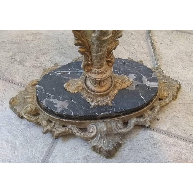 Antique 1920 Single Arm, Bridge Lamp With Marble Base For Sale - Image 6 of 9