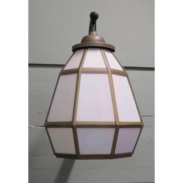 Metal Vintage Brass Octagonal Wall Lantern, 1960 For Sale - Image 7 of 8