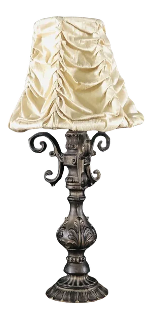 Vintage Bronze Finish Table Lamp With Tufted Shade