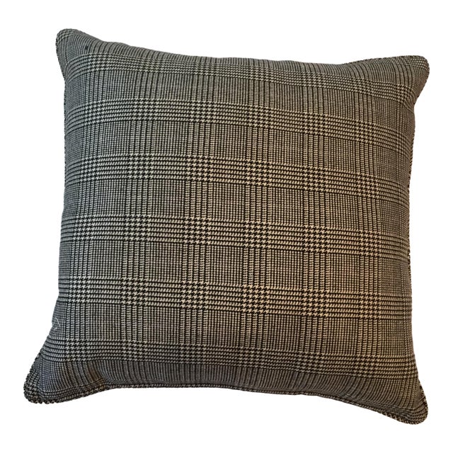 Classic Ralph Lauren Plaid Black and Beige Pillow Chairish
