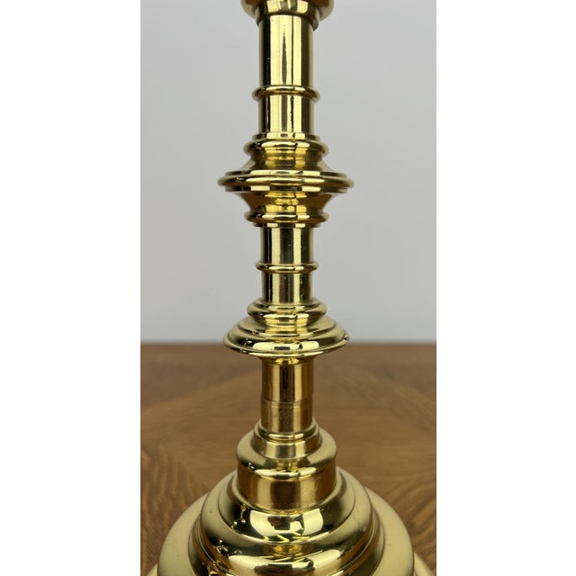 Gold Vintage French Style Brass Gold Candleholders, Set of 2 For Sale - Image 8 of 18