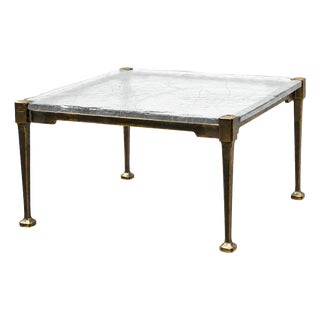 Industrial Forged Bronze and Cast Glass Waldemai Table by Lothar & Gisela Klute for Lothar Klute, Germany, 1990s For Sale