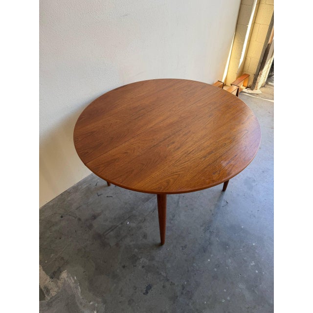 Vintage Danish Teak Round Dining Table by Skovmand & Andersen MCM 1960s For Sale - Image 9 of 10