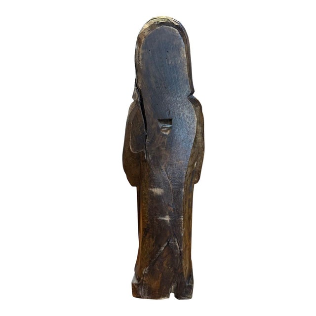 French 19th Century Hand Carved Antique Saint For Sale - Image 3 of 7