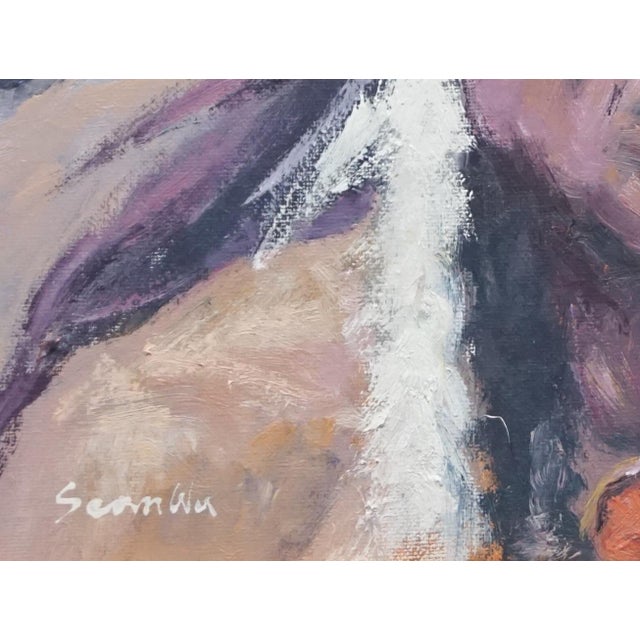Sean Wu Original Oil Portrait of Indian Chief For Sale - Image 4 of 5