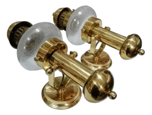 Wall Sconces in Blown Glass and Brass, 1950s, Set of 2