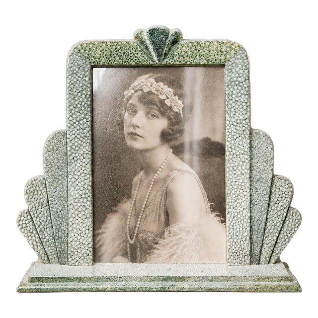 Rare Antique Art Deco Leather Picture Photo Frame Tabletop Luxury Home Decor Art For Sale