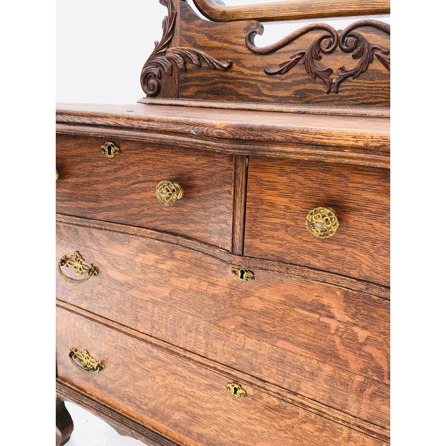 Antique Oak Dresser/Mirror Geo. Flint Furniture Hartford Chairish