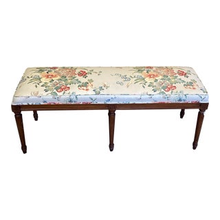 1920s Vintage Louis XVI Style Floral Bench For Sale