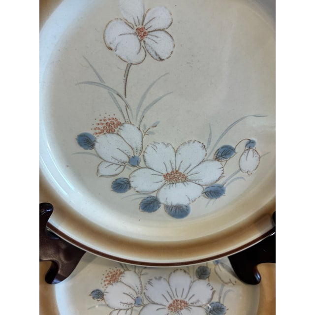 Mid-Century Modern Mid 20th Century Hearthside Water Colors Japanese Stoneware Salad Plates, Set of 4 For Sale - Image 3 of 9