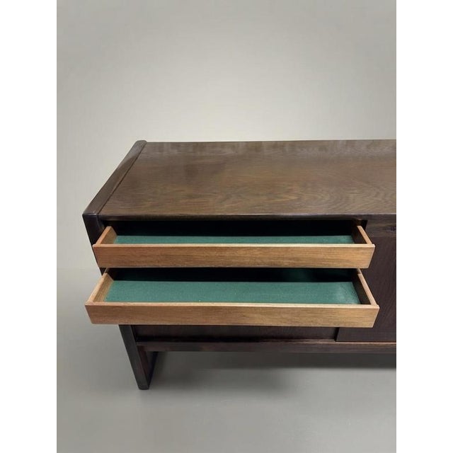 Danish Dark Oak Low Sideboard from Skovby, 1960s For Sale - Image 4 of 8