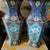 Pair of Large Vintage Cloisonné Enamel Hexagonal Vases – Floral & Scholar's Object Motif For Sale In Los Angeles - Image 6 of 9