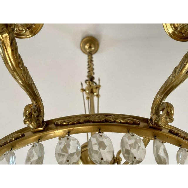 10-Light Chandelier in Bronze and Cut Crystal, 1960s For Sale - Image 6 of 14