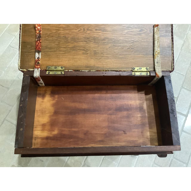 Brown Victorian Antique Carved Walnut Slipper Vanity Ottoman Bench Flip Top Storage Sewing For Sale - Image 8 of 11