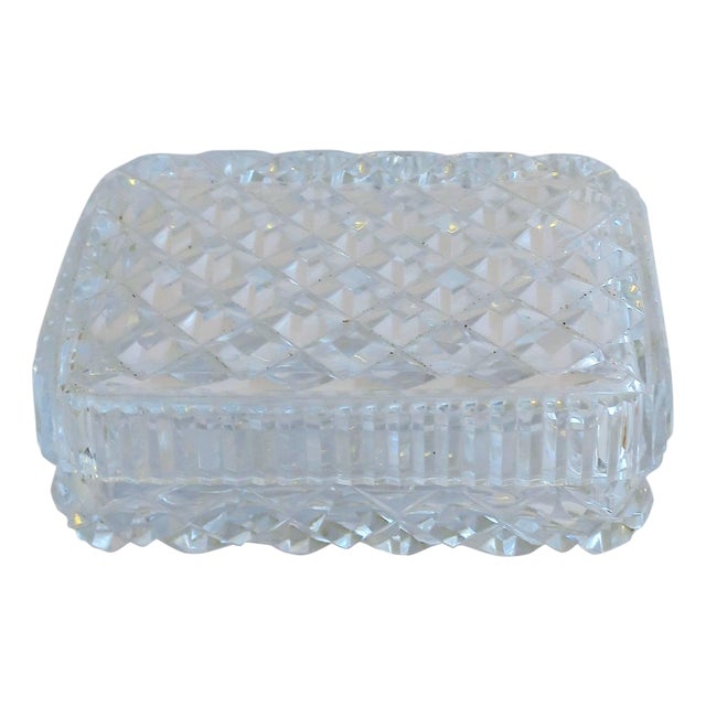 Diamond Quilted Crystal Jewelry Box For Sale