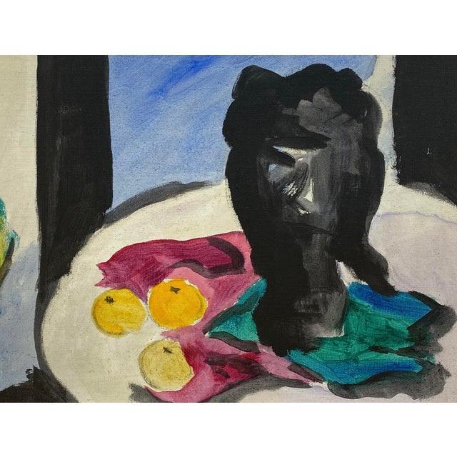 Mid-Century European Still Life in Oil on Canvas in Original Gold Leaf Frame For Sale - Image 4 of 6