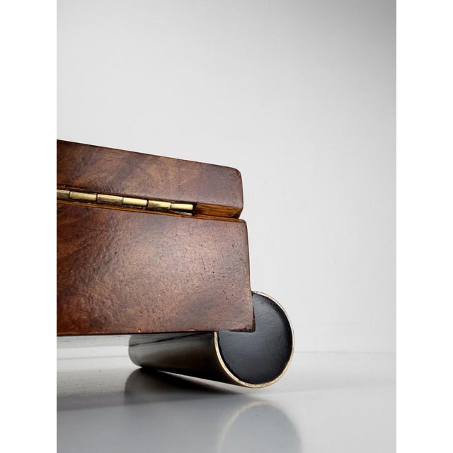Large Italian Art Deco Box in Walnut Burl with Brass and Ebony Accents, 1930s For Sale - Image 14 of 17