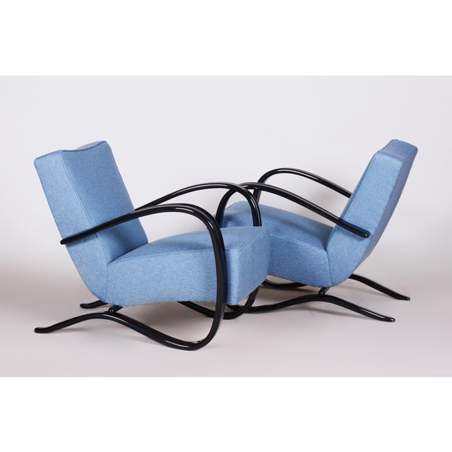 Art Deco Czechoslovakian Lounge Chairs in Beech by Jindřich Halabala for Up Závody, 1930s, Set of 2 For Sale - Image 6 of 18