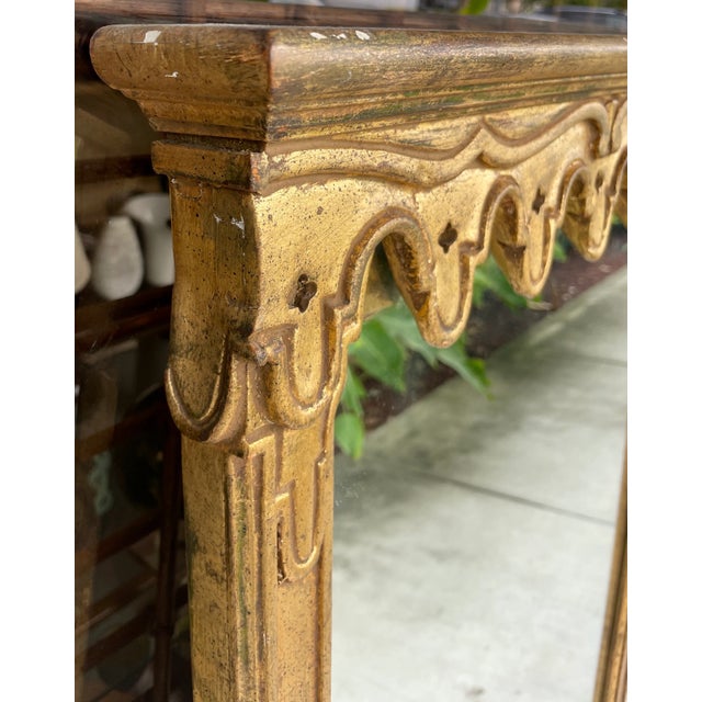 Gothic Revival Gold Gilt Italian Wall Mirror For Sale - Image 4 of 9