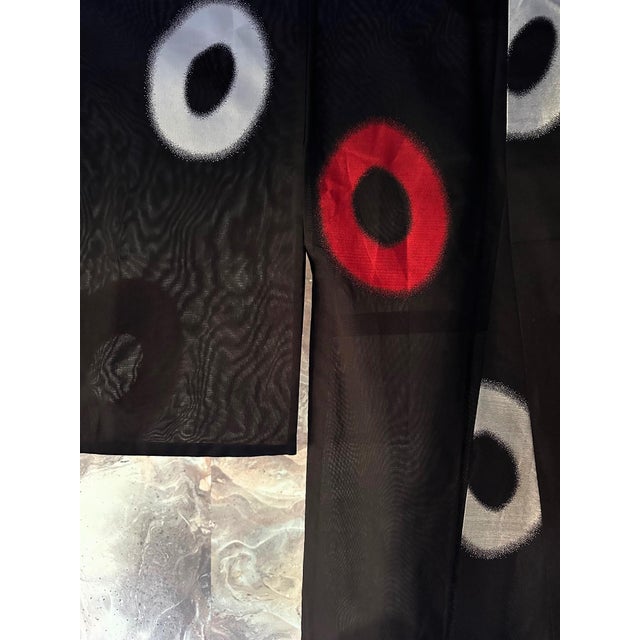 Vintage Japanese Gauze Kimono with Embroidery Modern Design For Sale - Image 15 of 18