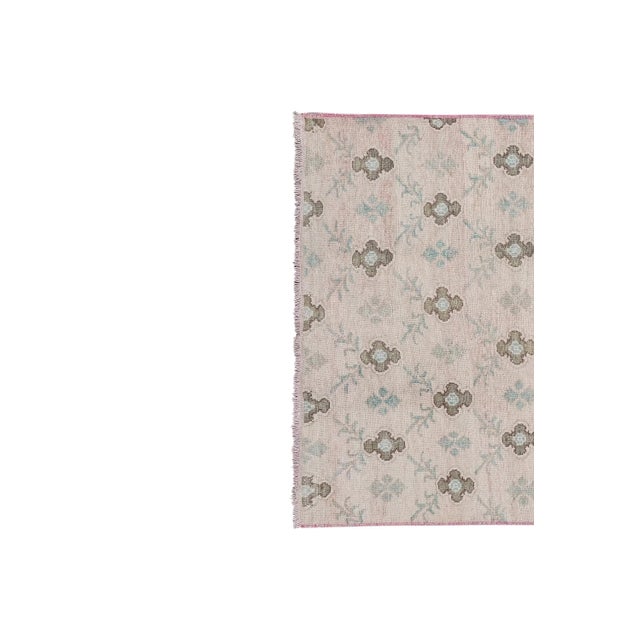 1970s Vintage Tan Oushak Carpet 4'9" X 9'4" For Sale - Image 5 of 13