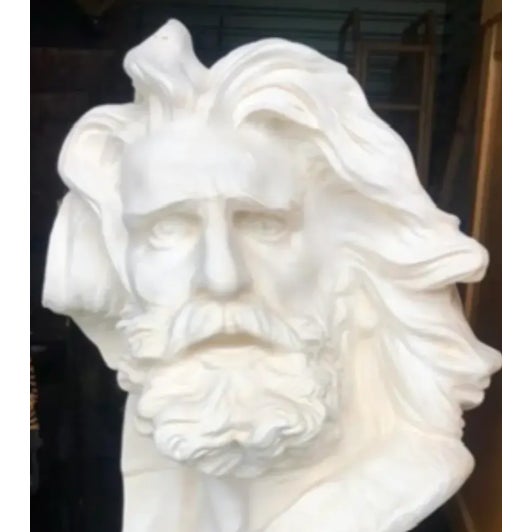 Ivory Vintage Painted Terra Cotta Bust of Bearded Man For Sale - Image 8 of 12