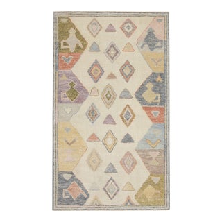 Modern Turkish Oushak Rug 3' x 4'9" For Sale