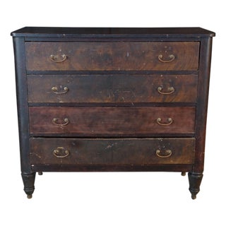 Antique 18th Century American Federal Crotch Mahogany Chest of Drawers Dresser For Sale