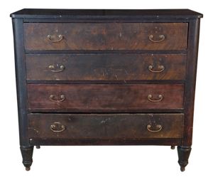 Antique 18th Century American Federal Crotch Mahogany Chest of Drawers Dresser