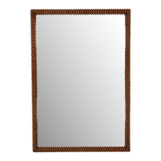 Mindi Wood Ribbed Wall Mirror For Sale