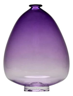 Tall Signed Mouth Blown Amethyst Art Glass Vase