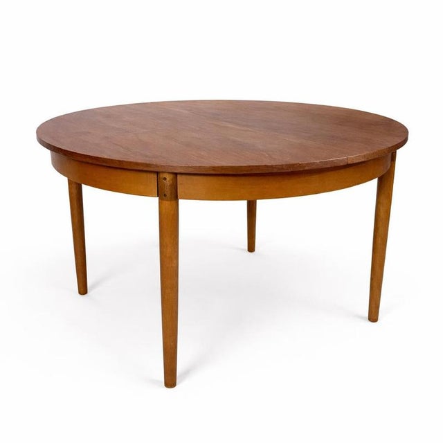 Vintage Danish Round Extending Dining Table For Sale - Image 9 of 9