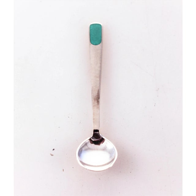 Sterling Salt Cellar with Spoon For Sale - Image 4 of 7