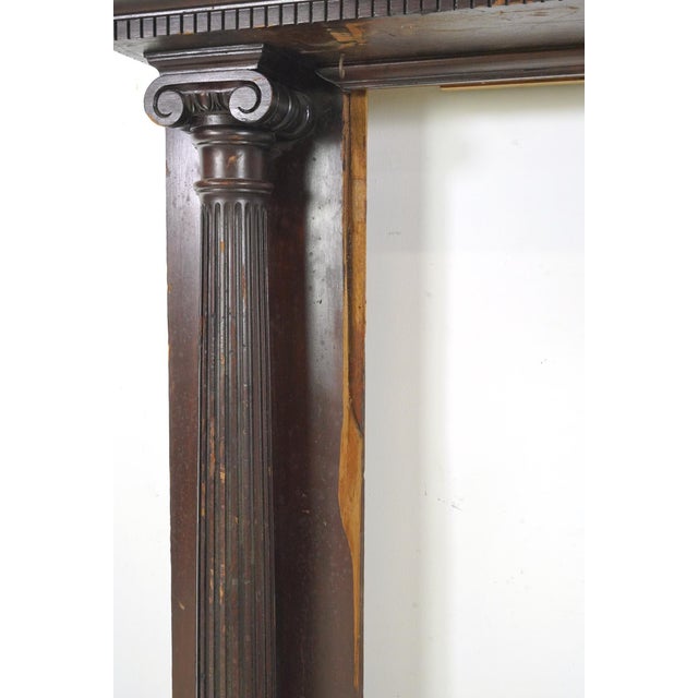 Late 19th Century Dark Wood Fireplace Mantel For Sale - Image 6 of 11