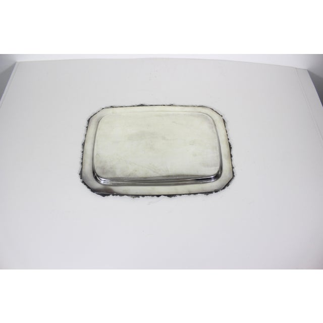 Silver Small Silver Plated Tray, Raised Floral Edge Embossed Detail, Vintage For Sale - Image 8 of 12