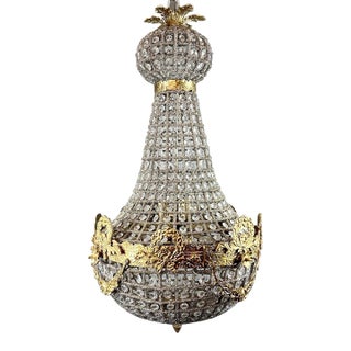 1980 Louis XVI Bronze Gold-Finish 6-Light French Chandelier For Sale