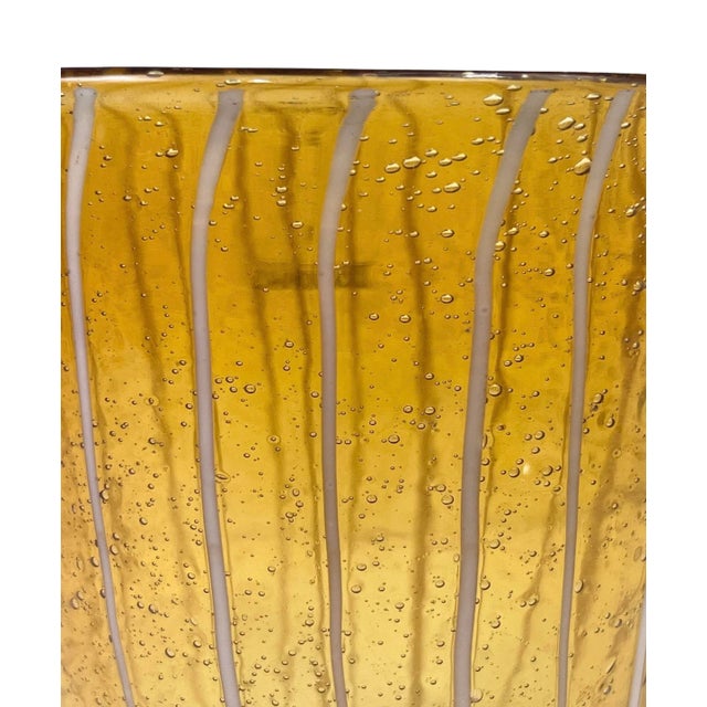 Vintage Italian Amber Glass Ice Bucket by Venini For Sale - Image 6 of 7