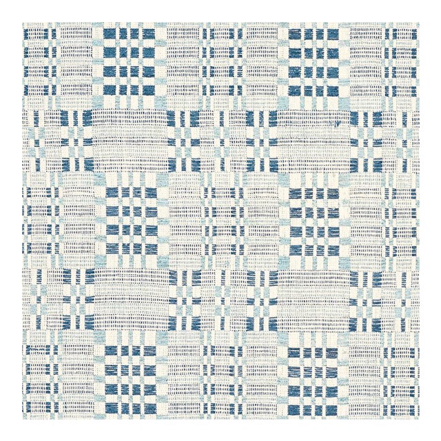 Sample - Schumacher Brimfield Fabric in Indigo For Sale