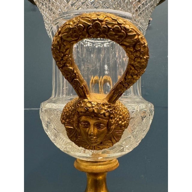French Baccarat Manner Crystal and Gilt Bronzes Vases For Sale - Image 4 of 5
