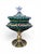 Gold Venetian Emerald Green Glass Covered Bonbonnière with Gilt Decoration and Jewele, 1950 For Sale - Image 8 of 14