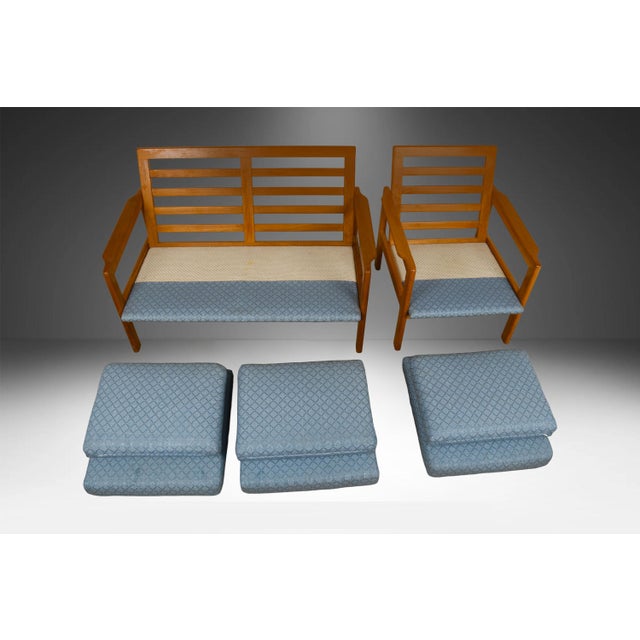 1970s Danish Modern Teak Room Set Sofa Loveseat and Pair of Armchairs For Sale In Baltimore - Image 6 of 12