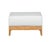 Paradiso Outdoor Solid Teak Wood Ottoman - Light Gray Fabric For Sale In Chicago - Image 6 of 7