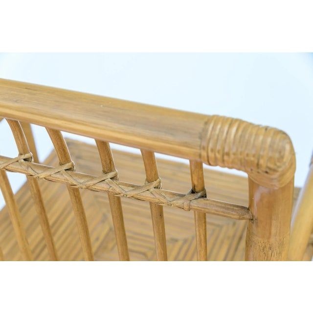 Pair Italian Large Bamboo & Rattan Chairs For Sale - Image 10 of 11
